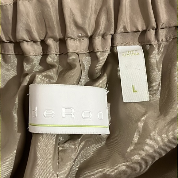 deRoo Silky Tuxedo Stripe Track Pants in Tan - Picture 3 of 5
